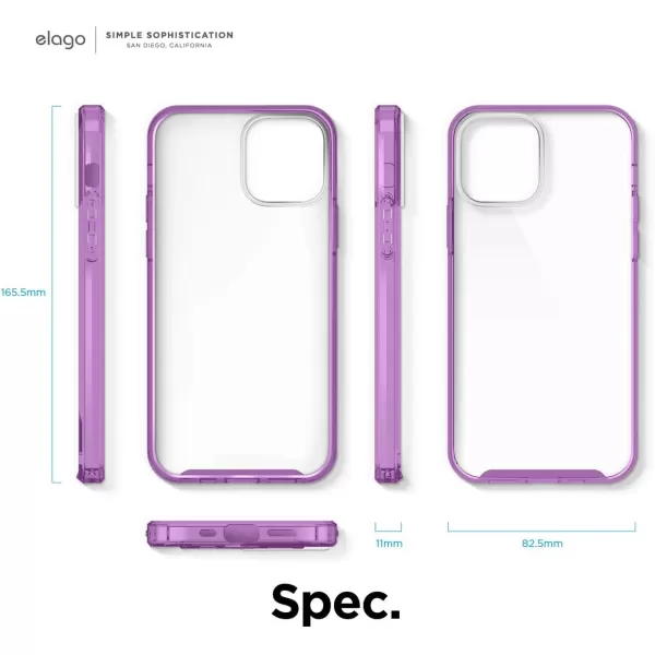 elago Hybrid Clear Case Compatible with iPhone 15 Case 61 Military Grade Drop Protection PC  TPU Hybrid Technology Reduced Yellowing Crystal Clear Full Body Protection TransparentLavender