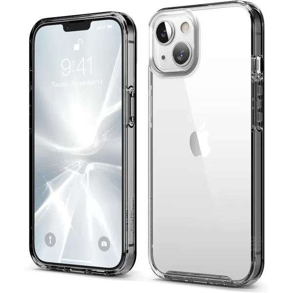 elago Hybrid Clear Case Compatible with iPhone 15 Case 61 Military Grade Drop Protection PC  TPU Hybrid Technology Reduced Yellowing Crystal Clear Full Body Protection TransparentBlack