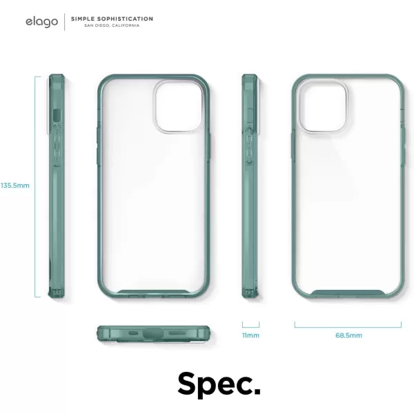 elago Hybrid Clear Case Compatible with iPhone 15 Case 61 Military Grade Drop Protection PC  TPU Hybrid Technology Reduced Yellowing Crystal Clear Full Body Protection TransparentMint