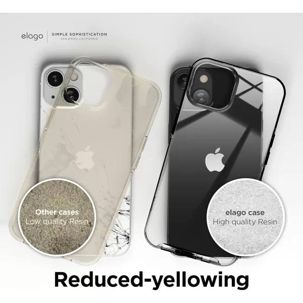 elago Hybrid Clear Case Compatible with iPhone 15 Case 61 Military Grade Drop Protection PC  TPU Hybrid Technology Reduced Yellowing Crystal Clear Full Body Protection TransparentBlack