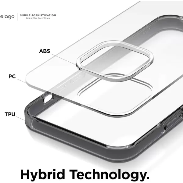 elago Hybrid Clear Case Compatible with iPhone 15 Case 61 Military Grade Drop Protection PC  TPU Hybrid Technology Reduced Yellowing Crystal Clear Full Body Protection TransparentBlack