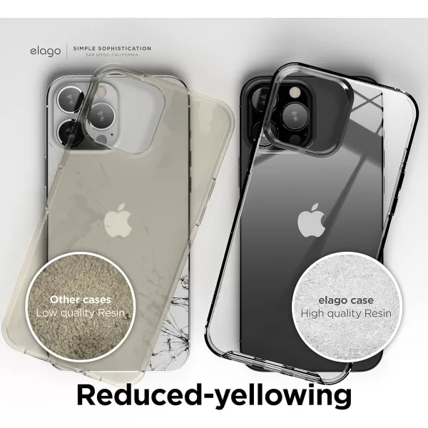 elago Hybrid Clear Case Compatible with iPhone 15 Case 61 Military Grade Drop Protection PC  TPU Hybrid Technology Reduced Yellowing Crystal Clear Full Body Protection TransparentBlack