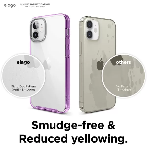 elago Hybrid Clear Case Compatible with iPhone 15 Case 61 Military Grade Drop Protection PC  TPU Hybrid Technology Reduced Yellowing Crystal Clear Full Body Protection TransparentLavender