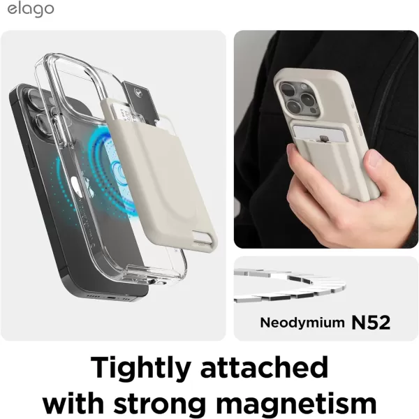 elago Key Magnetic Wallet Card Holder 2Cards Compatible with MagSafe for iPhone 15141312 Series  Key Holder Wallet Secure Phone Wallet Long Last Silicone Scratch and Damage Protection BlackStone