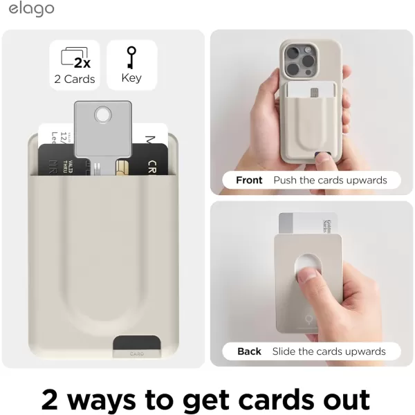 elago Key Magnetic Wallet Card Holder 2Cards Compatible with MagSafe for iPhone 15141312 Series  Key Holder Wallet Secure Phone Wallet Long Last Silicone Scratch and Damage Protection BlackStone