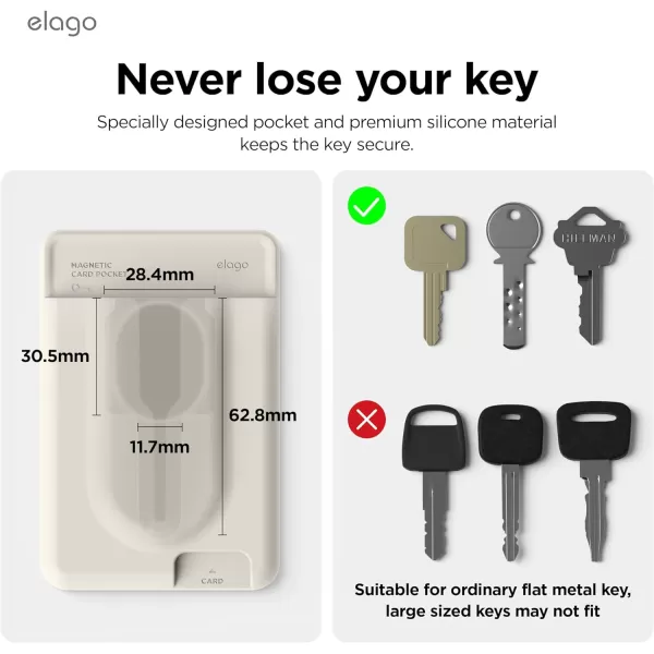 elago Key Magnetic Wallet Card Holder 2Cards Compatible with MagSafe for iPhone 15141312 Series  Key Holder Wallet Secure Phone Wallet Long Last Silicone Scratch and Damage Protection BlackStone