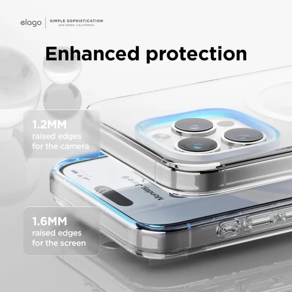 elago Magnetic Hybrid Clear Case Compatible with iPhone 15 Plus Case Compatible with MagSafe 67 US Military Grade Drop Protection PC  TPU Hybrid Technology Reduced Yellowing WhiteWhite