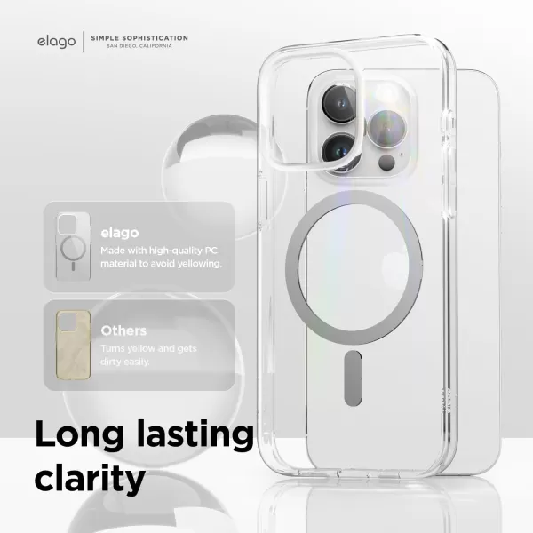 elago Magnetic Hybrid Clear Case Compatible with iPhone 15 Plus Case Compatible with MagSafe 67 US Military Grade Drop Protection PC  TPU Hybrid Technology Reduced Yellowing WhiteMedium Grey