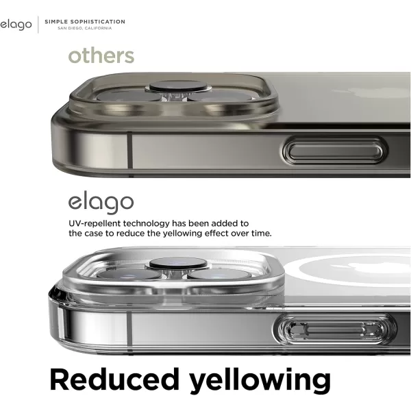 elago Magnetic Hybrid Clear Case Compatible with iPhone 15 Plus Case Compatible with MagSafe 67 US Military Grade Drop Protection PC  TPU Hybrid Technology Reduced Yellowing WhiteClear