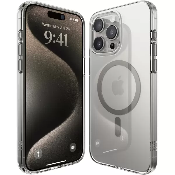 elago Magnetic Hybrid Clear Case Compatible with iPhone 15 Plus Case Compatible with MagSafe 67 US Military Grade Drop Protection PC  TPU Hybrid Technology Reduced Yellowing WhiteMedium Grey