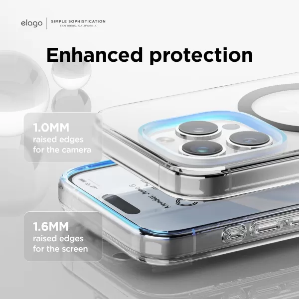 elago Magnetic Hybrid Clear Case Compatible with iPhone 15 Plus Case Compatible with MagSafe 67 US Military Grade Drop Protection PC  TPU Hybrid Technology Reduced Yellowing WhiteBlack