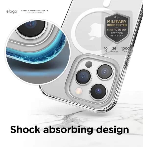 elago Magnetic Hybrid Clear Case Compatible with iPhone 15 Plus Case Compatible with MagSafe 67 US Military Grade Drop Protection PC  TPU Hybrid Technology Reduced Yellowing WhiteClear