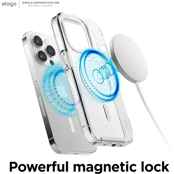 elago Magnetic Hybrid Clear Case Compatible with iPhone 15 Plus Case Compatible with MagSafe 67 US Military Grade Drop Protection PC  TPU Hybrid Technology Reduced Yellowing WhiteClear