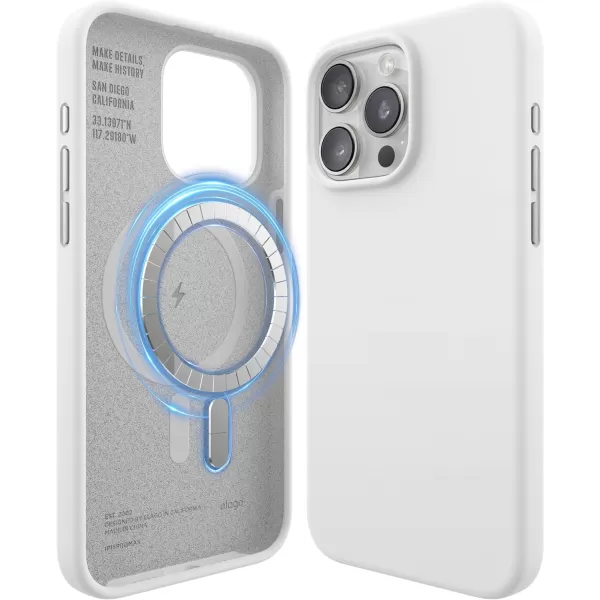 elago Magnetic Silicone Case Compatible with iPhone 15 Pro Max Case 67 Inch Compatible with All MagSafe Accessories  Builtin Magnets Soft Grip Silicone Shockproof BurgundyWhite