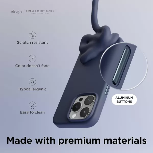 elago Magnetic Silicone Case Compatible with iPhone 15 Pro Max Case 67 Inch Compatible with All MagSafe Accessories  Builtin Magnets Soft Grip Silicone Shockproof BurgundyJean Indigo