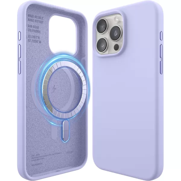 elago Magnetic Silicone Case Compatible with iPhone 15 Pro Max Case 67 Inch Compatible with All MagSafe Accessories  Builtin Magnets Soft Grip Silicone Shockproof BurgundyPurple