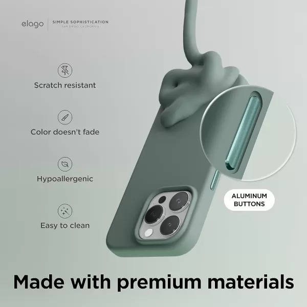 elago Magnetic Silicone Case Compatible with iPhone 15 Pro Max Case 67 Inch Compatible with All MagSafe Accessories  Builtin Magnets Soft Grip Silicone Shockproof BurgundyMidnight Green
