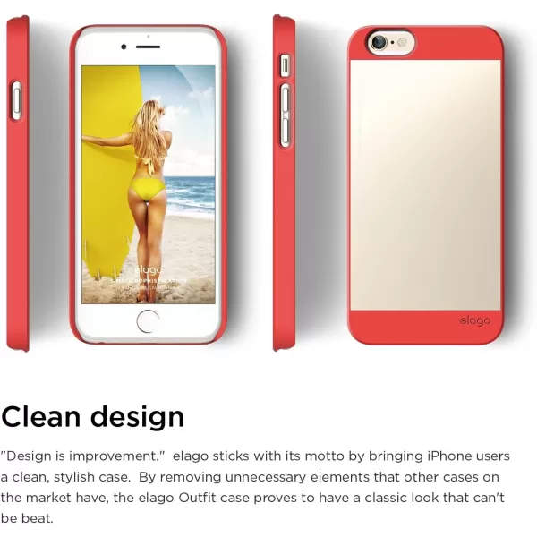 elago Outfit Aluminum and Polycarbonate Dual Case for The iPhone 66S Plus 55inch  HD Professional Screen Film Included  Full Retail Packaging Creamy YellowCotton Candy BlueExtreme Red  Champagne Gold