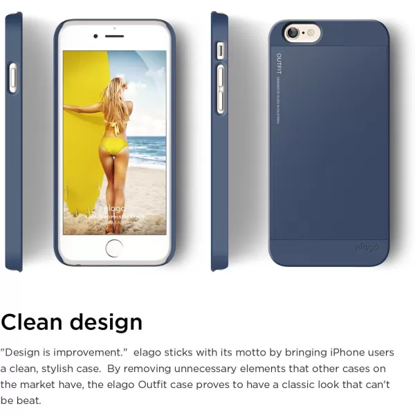 elago Outfit Aluminum and Polycarbonate Dual Case for The iPhone 66S Plus 55inch  HD Professional Screen Film Included  Full Retail Packaging Creamy YellowCotton Candy BlueJean Indigo  Jean Indigo