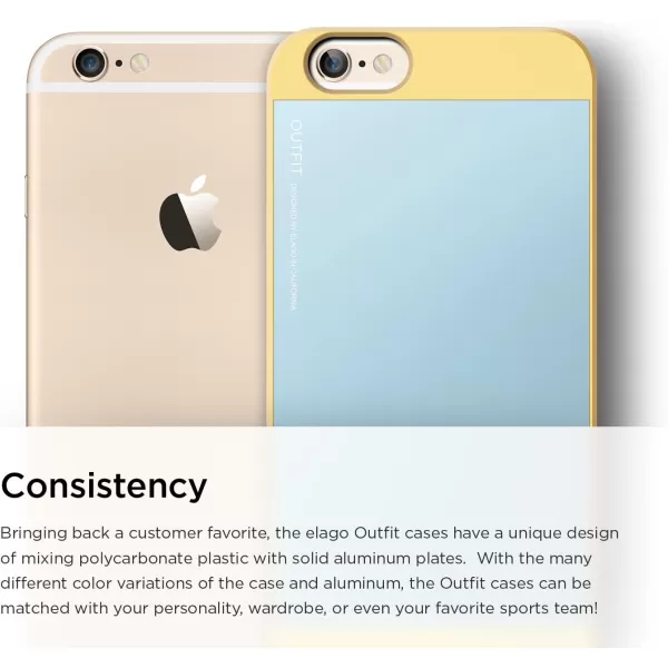 elago Outfit Aluminum and Polycarbonate Dual Case for The iPhone 66S Plus 55inch  HD Professional Screen Film Included  Full Retail Packaging Creamy YellowCotton Candy BlueCreamy Yellow  Cotton Candy Blue