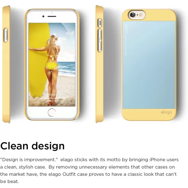 elago Outfit Aluminum and Polycarbonate Dual Case for The iPhone 66S Plus 55inch  HD Professional Screen Film Included  Full Retail Packaging Creamy YellowCotton Candy BlueCreamy Yellow  Cotton Candy Blue