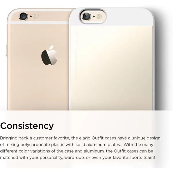elago Outfit Aluminum and Polycarbonate Dual Case for The iPhone 66S Plus 55inch  HD Professional Screen Film Included  Full Retail Packaging Creamy YellowCotton Candy BlueWhite  Champagne Gold
