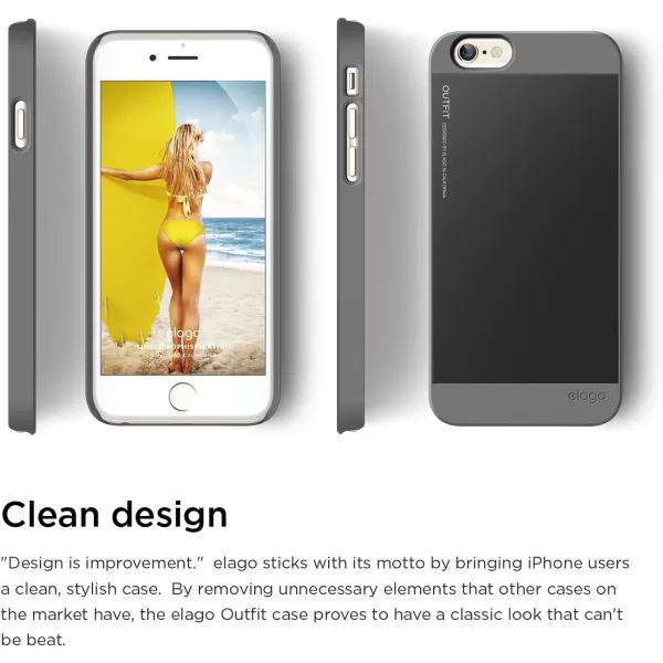 elago Outfit Aluminum and Polycarbonate Dual Case for The iPhone 66S Plus 55inch  HD Professional Screen Film Included  Full Retail Packaging Creamy YellowCotton Candy BlueDark Gray  Black