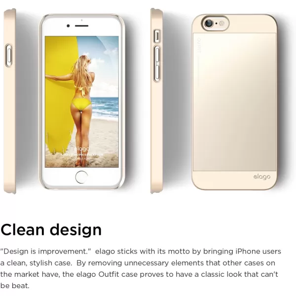 elago Outfit Aluminum and Polycarbonate Dual Case for The iPhone 66S Plus 55inch  HD Professional Screen Film Included  Full Retail Packaging Creamy YellowCotton Candy BlueChampagne Gold  Champagne Gold