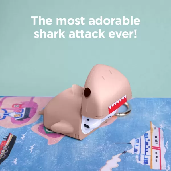 elago Shark AirPods Case Cover Compatible with Apple AirPods Case  Cute 3D Design AirPods Case Cover with Keychain for Apple AirPods 2 1 Sand PinkSand Pink