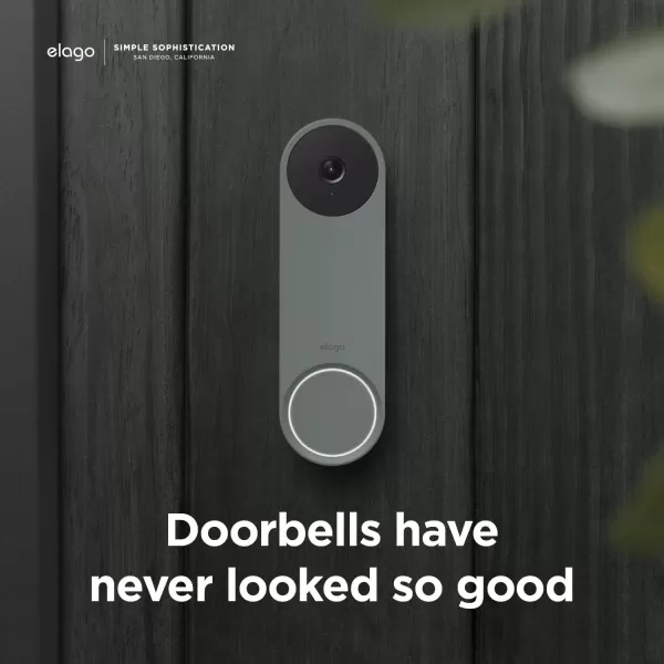 elago Silicone Case Designed for Google Nest Hello Video Doorbell 2021 Battery Model  Weather and UV Resistant Perfect Color Match Clean Finish NOT Compatible with Wired Model AshIvy