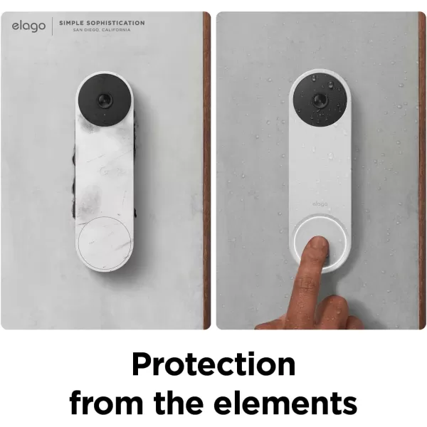 elago Silicone Case Designed for Google Nest Hello Video Doorbell 2021 Battery Model  Weather and UV Resistant Perfect Color Match Clean Finish NOT Compatible with Wired Model AshSnow