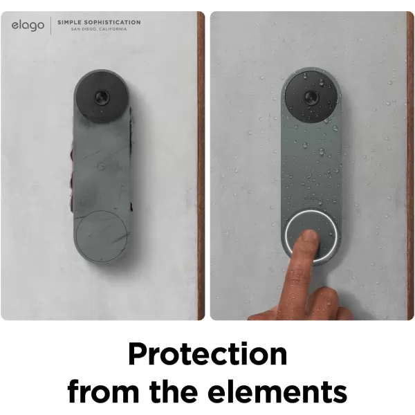 elago Silicone Case Designed for Google Nest Hello Video Doorbell 2021 Battery Model  Weather and UV Resistant Perfect Color Match Clean Finish NOT Compatible with Wired Model AshIvy