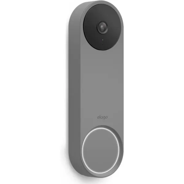 elago Silicone Case Designed for Google Nest Hello Video Doorbell 2021 Battery Model  Weather and UV Resistant Perfect Color Match Clean Finish NOT Compatible with Wired Model AshAsh