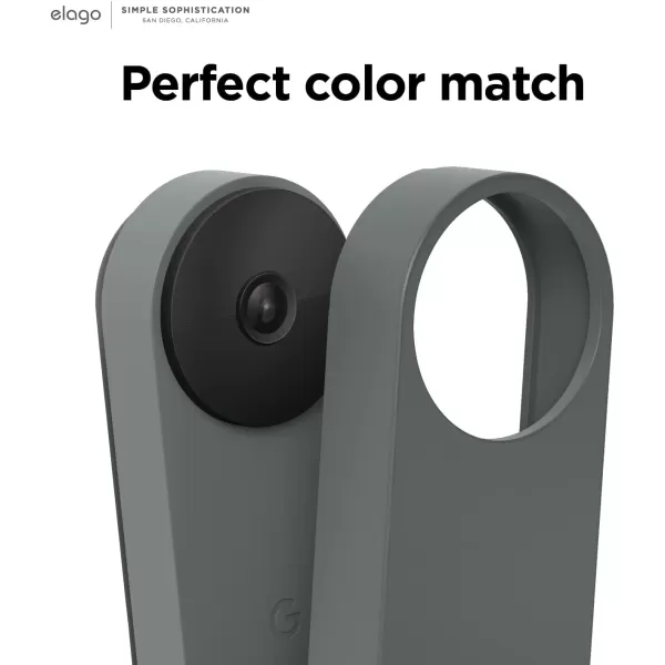 elago Silicone Case Designed for Google Nest Hello Video Doorbell 2021 Battery Model  Weather and UV Resistant Perfect Color Match Clean Finish NOT Compatible with Wired Model AshIvy