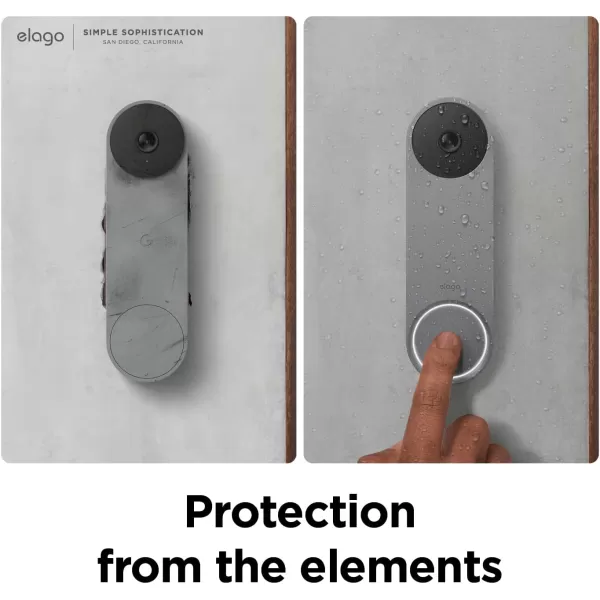 elago Silicone Case Designed for Google Nest Hello Video Doorbell 2021 Battery Model  Weather and UV Resistant Perfect Color Match Clean Finish NOT Compatible with Wired Model AshAsh