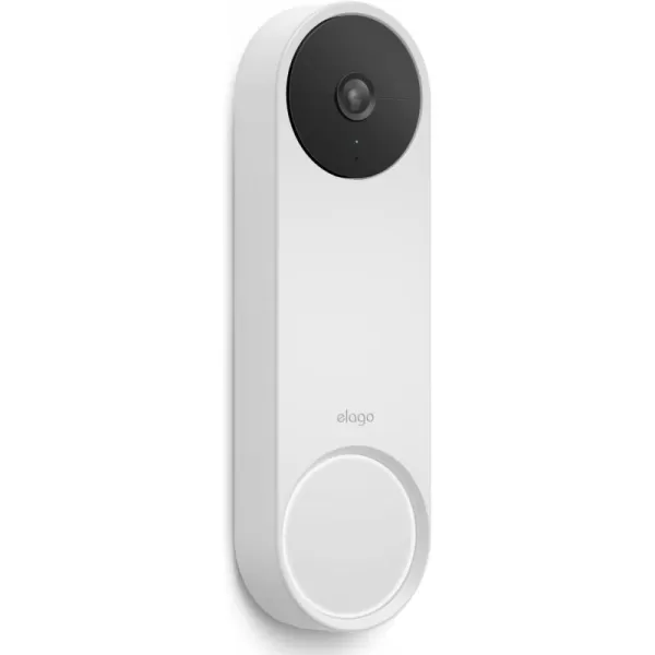 elago Silicone Case Designed for Google Nest Hello Video Doorbell 2021 Battery Model  Weather and UV Resistant Perfect Color Match Clean Finish NOT Compatible with Wired Model AshSnow