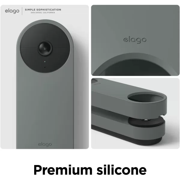 elago Silicone Case Designed for Google Nest Hello Video Doorbell 2021 Battery Model  Weather and UV Resistant Perfect Color Match Clean Finish NOT Compatible with Wired Model AshIvy