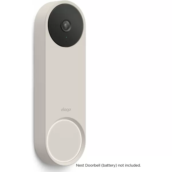 elago Silicone Case Designed for Google Nest Hello Video Doorbell 2021 Battery Model  Weather and UV Resistant Perfect Color Match Clean Finish NOT Compatible with Wired Model AshLinen