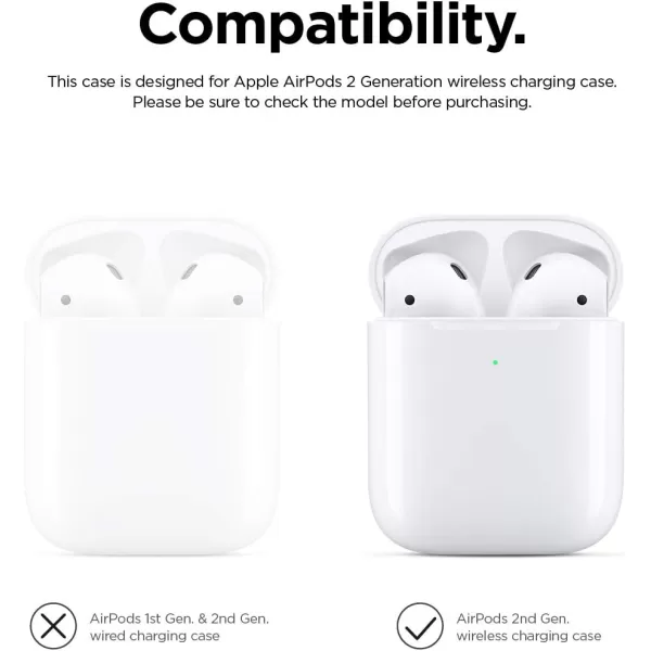 elago Silicone Case with Keychain Compatible with Apple AirPods 2 Wireless Charging Case Front LED Visible AntiSlip Coating Inside Premium Silicone Neon Hot PinkLavender Gray