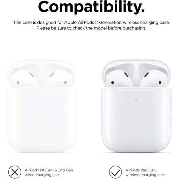 elago Silicone Protective Case Compatible with Apple AirPods 2 Wireless Charging Case Front LED Visible AntiSlip Coating Inside Patent Registered Neon YellowWhite