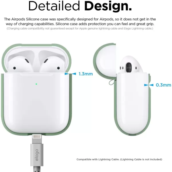 elago Silicone Protective Case Compatible with Apple AirPods 2 Wireless Charging Case Front LED Visible AntiSlip Coating Inside Patent Registered Neon YellowPastel Green