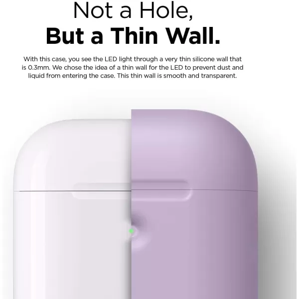 elago Silicone Protective Case Compatible with Apple AirPods 2 Wireless Charging Case Front LED Visible AntiSlip Coating Inside Patent Registered Neon YellowLavender