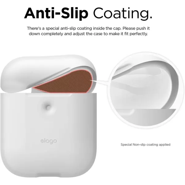 elago Silicone Protective Case Compatible with Apple AirPods 2 Wireless Charging Case Front LED Visible AntiSlip Coating Inside Patent Registered Neon YellowNightglow Blue