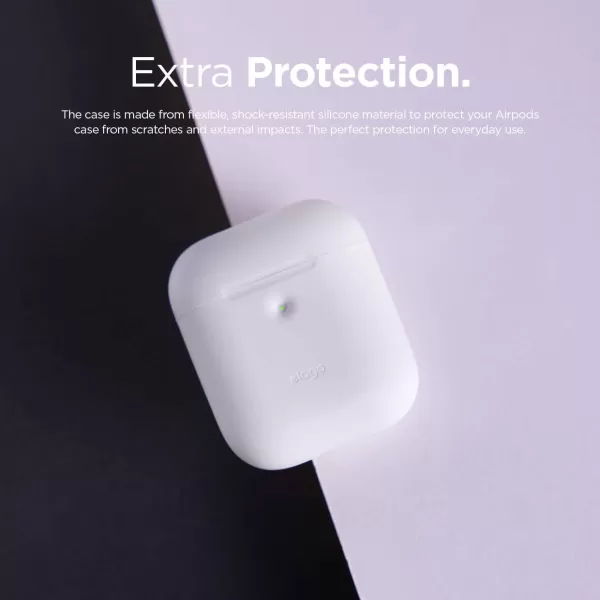 elago Silicone Protective Case Compatible with Apple AirPods 2 Wireless Charging Case Front LED Visible AntiSlip Coating Inside Patent Registered Neon YellowWhite