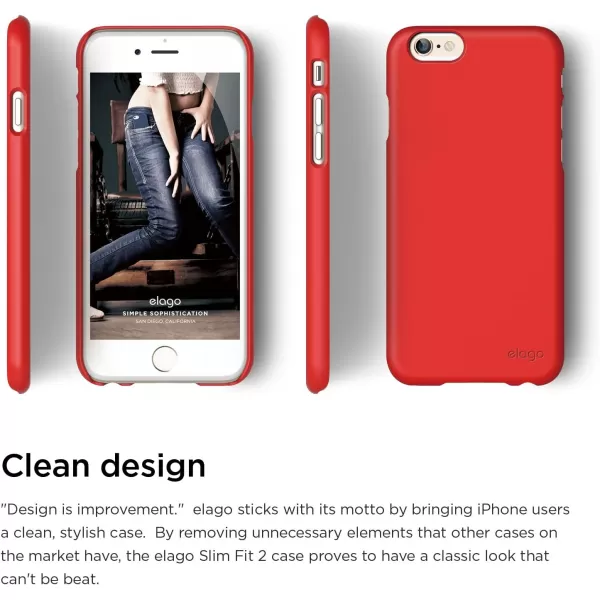 elago Slimfit2 Case for The iPhone 66S Plus 55inch  HD Professional Screen Film Included  Full Retail Packaging Soft Feel Jean IndigoSoft feel Extreme Red