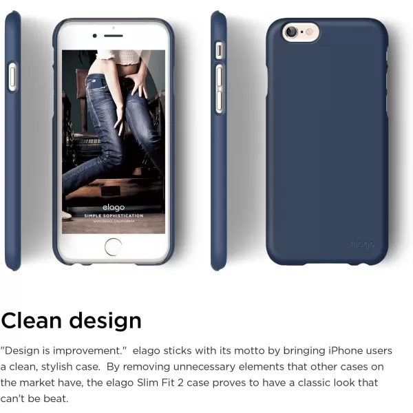 elago Slimfit2 Case for The iPhone 66S Plus 55inch  HD Professional Screen Film Included  Full Retail Packaging Soft Feel Jean IndigoSoft feel Jean Indigo