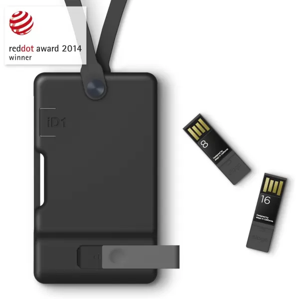 elago iD1 USB ID Card Holder reddot Design Award Winner 2014  Dark Grey USB Flash Drive Not IncludedBlack