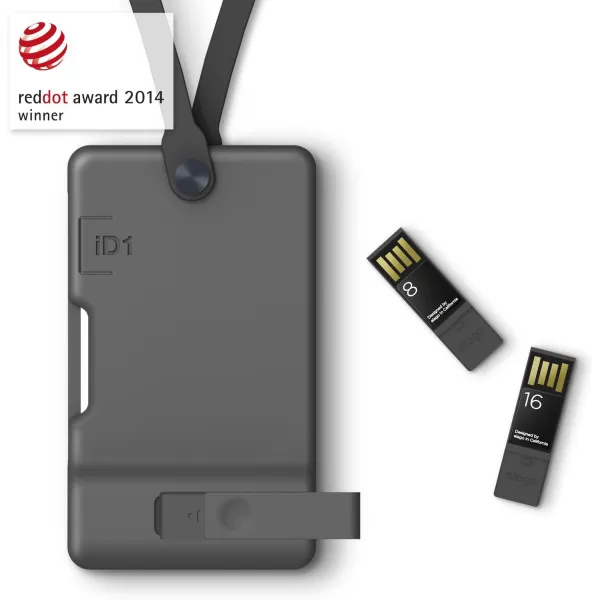 elago iD1 USB ID Card Holder reddot Design Award Winner 2014  Dark Grey USB Flash Drive Not IncludedDark Grey