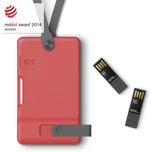 elago iD1 USB ID Card Holder reddot Design Award Winner 2014  Dark Grey USB Flash Drive Not IncludedItalian Rose