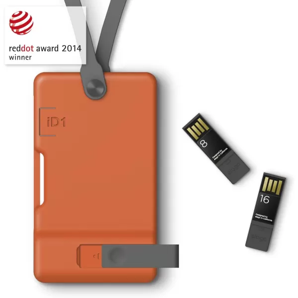 elago iD1 USB ID Card Holder reddot Design Award Winner 2014  Dark Grey USB Flash Drive Not IncludedOrange